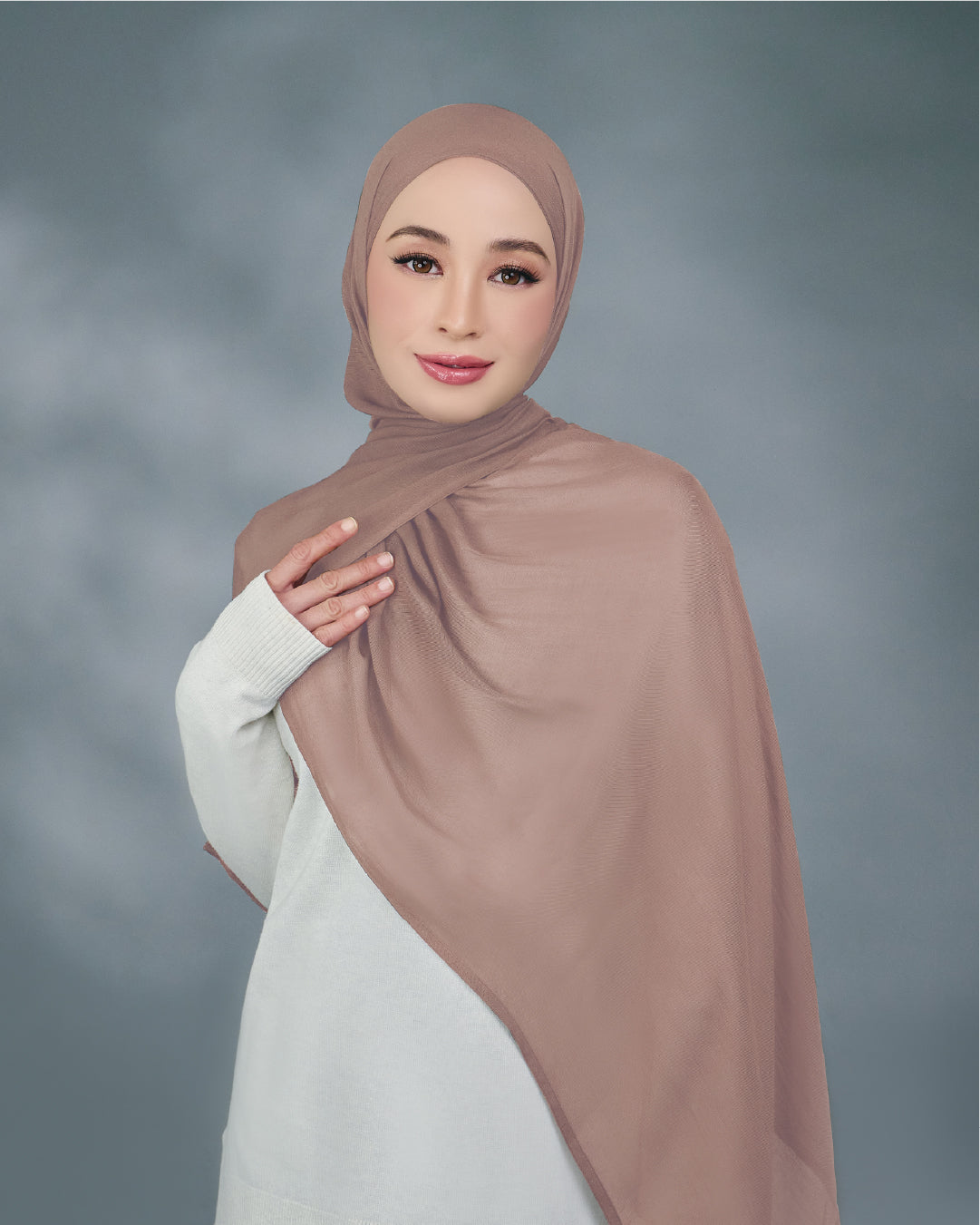 AZ NYNA SHAWL BROWN ROSE