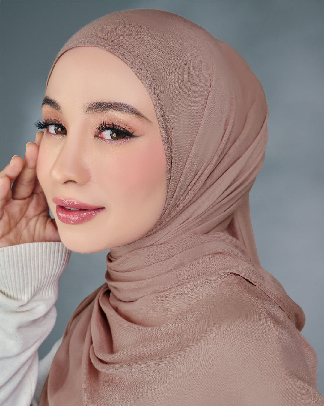 AZ NYNA SHAWL BROWN ROSE