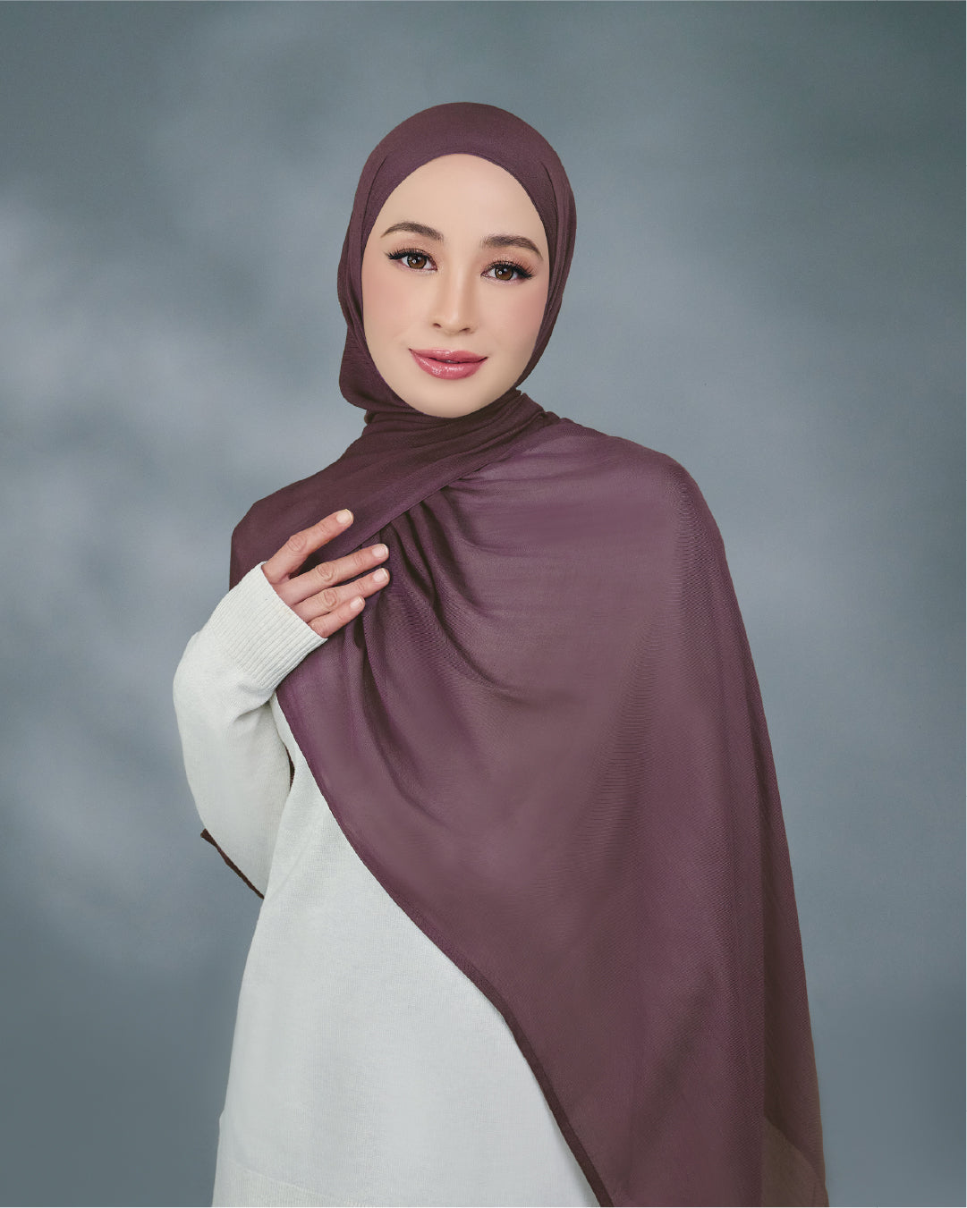 AZ NYNA SHAWL DEEP PLUM