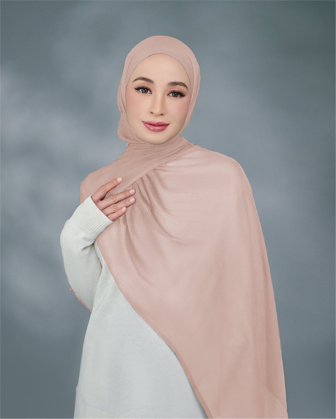 AZ NYNA SHAWL PASTEL PINK