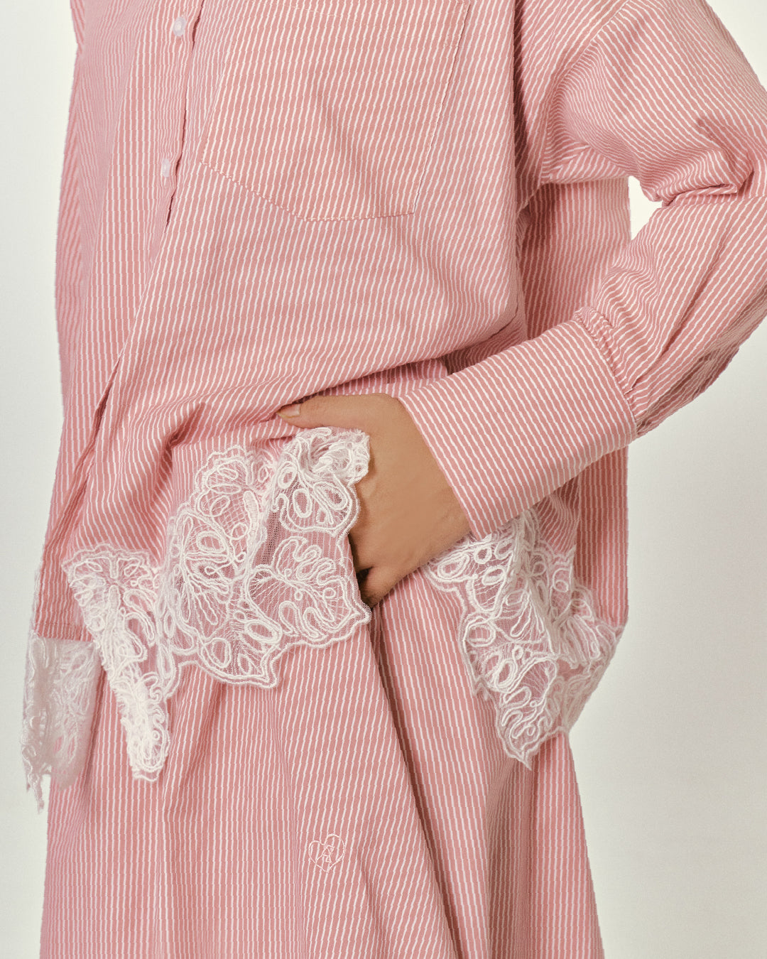 THE APRIL STRIPE SET CLOUDY PINK