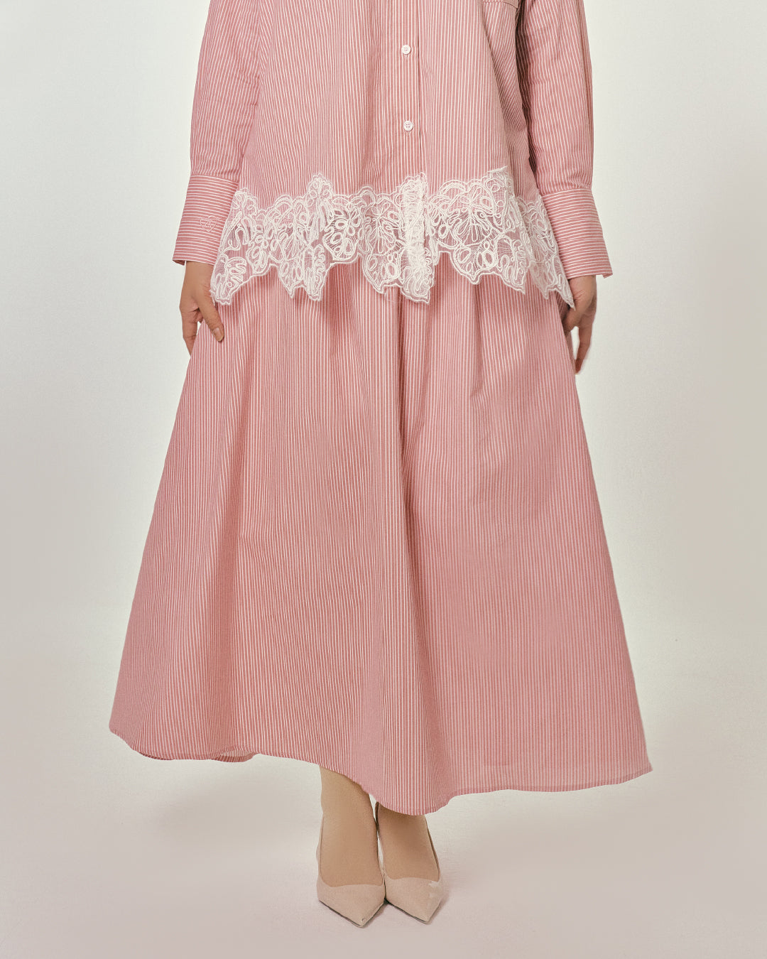 THE APRIL STRIPE SET CLOUDY PINK