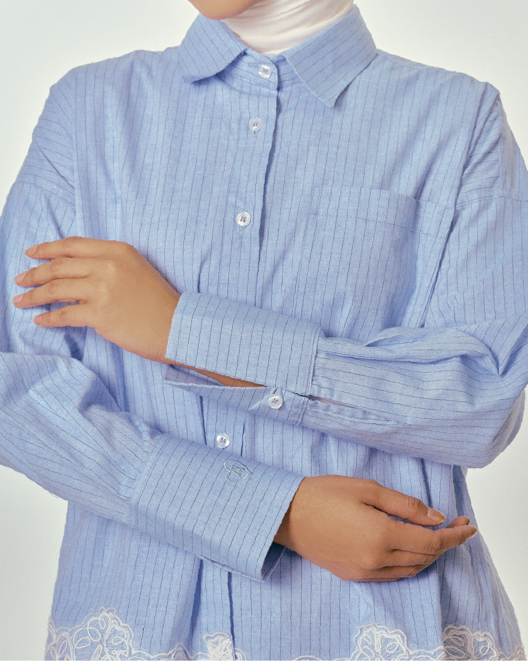 THE APRIL STRIPE SET WHISPER BLUE