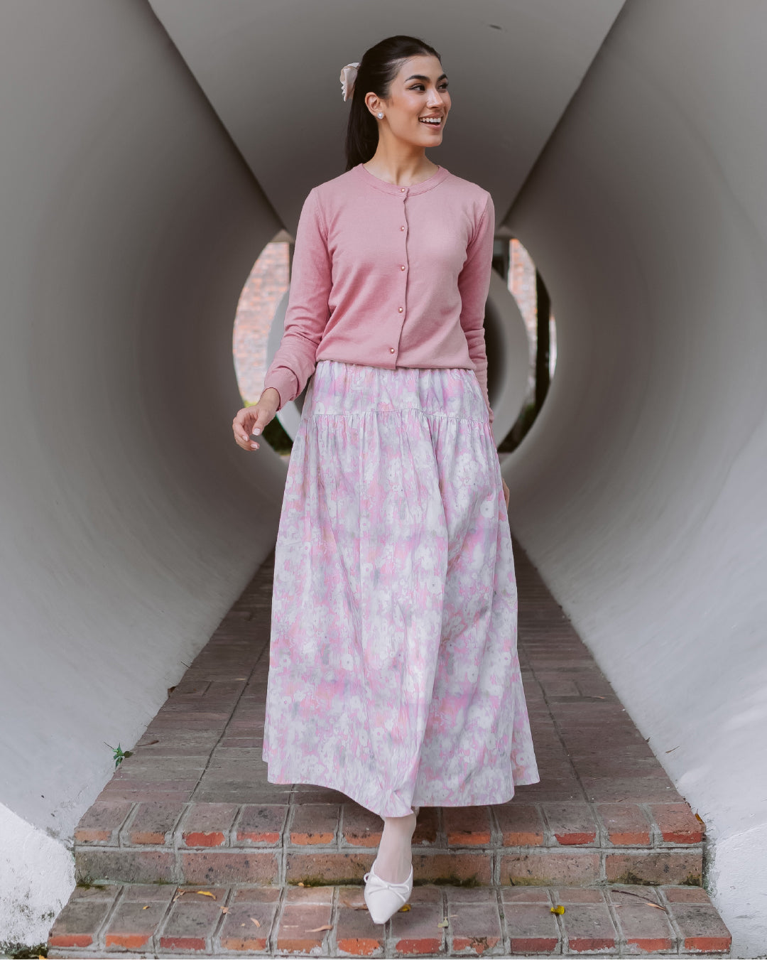 WANDERBLOOM SKIRT BLUSH DAHLIA