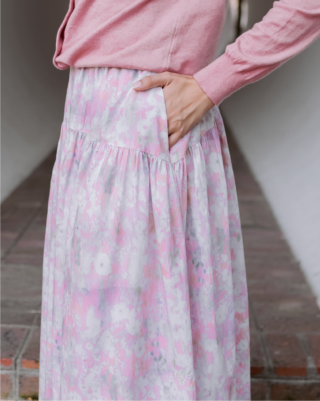 WANDERBLOOM SKIRT BLUSH DAHLIA