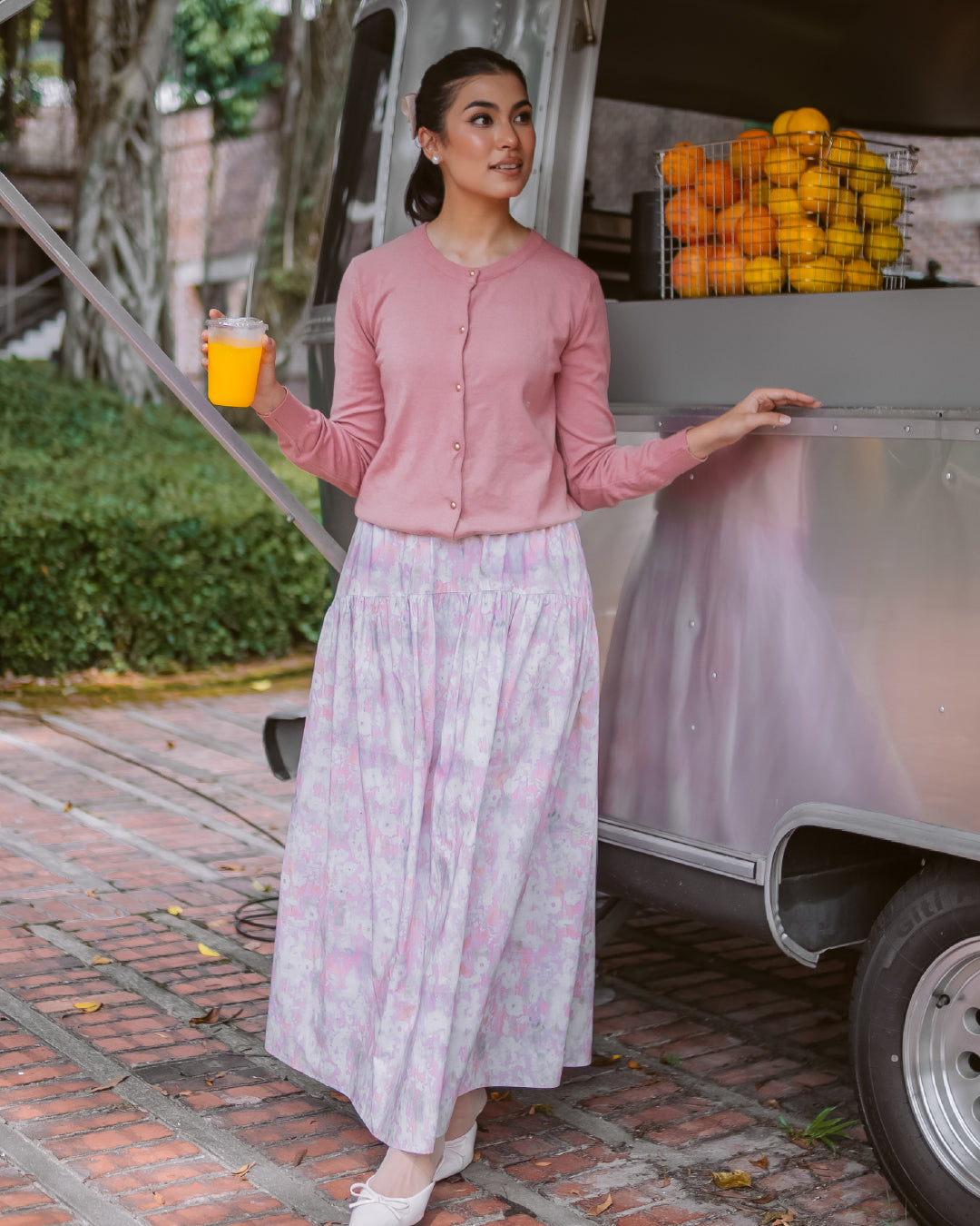 WANDERBLOOM SKIRT BLUSH DAHLIA