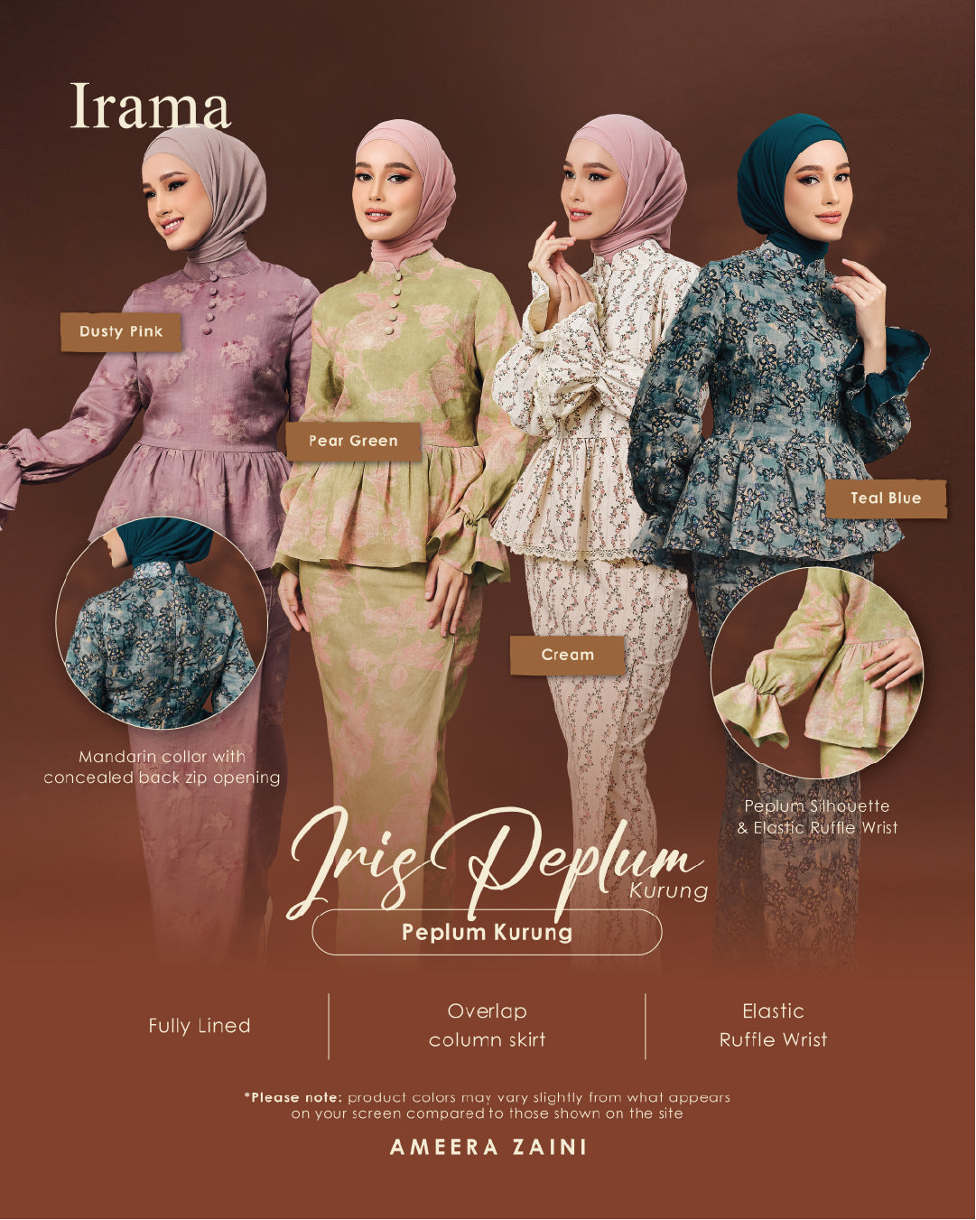 PART II: IRAMA - IRIS PEPLUM KURUNG PEAR GREEN