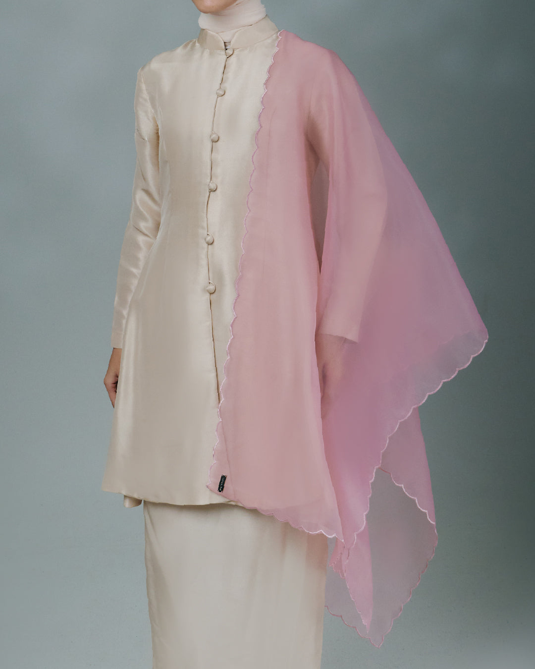 AZ MELATI ORGANZA SHAWL DUSTY PINK
