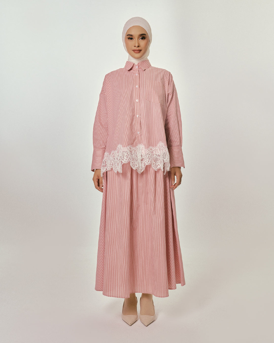 THE APRIL STRIPE SET CLOUDY PINK