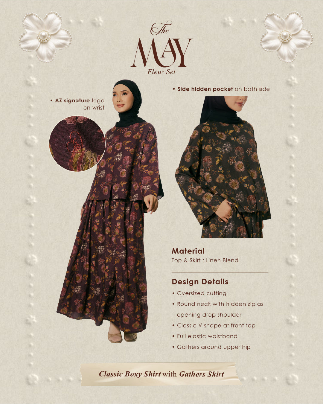 THE MAY FLEUR SET MAHOGANY