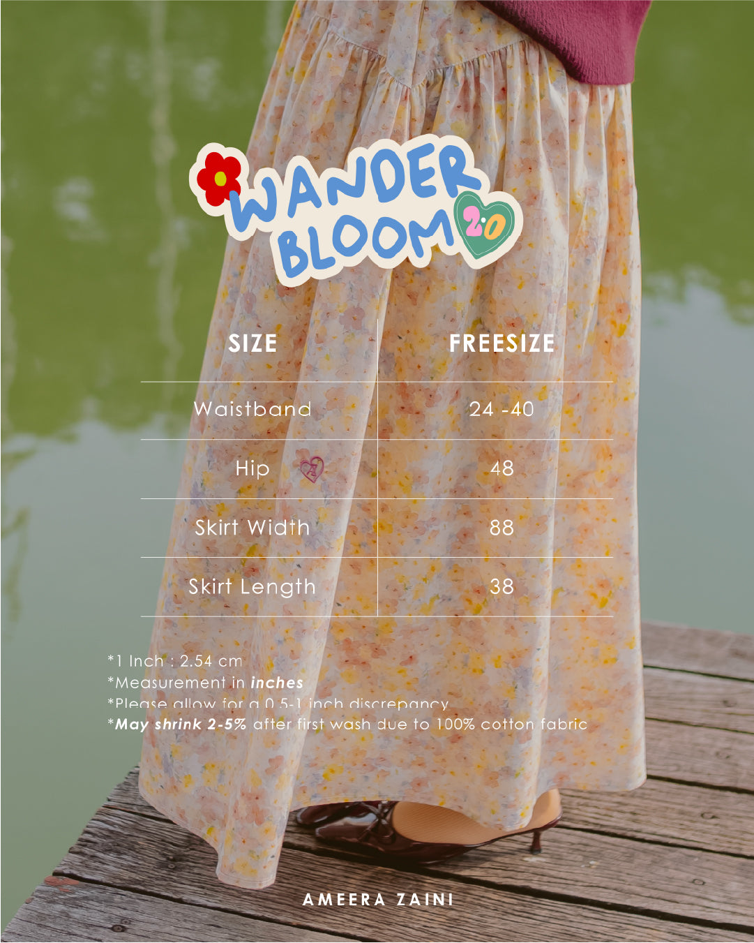 WANDERBLOOM SKIRT PINK TULIPS