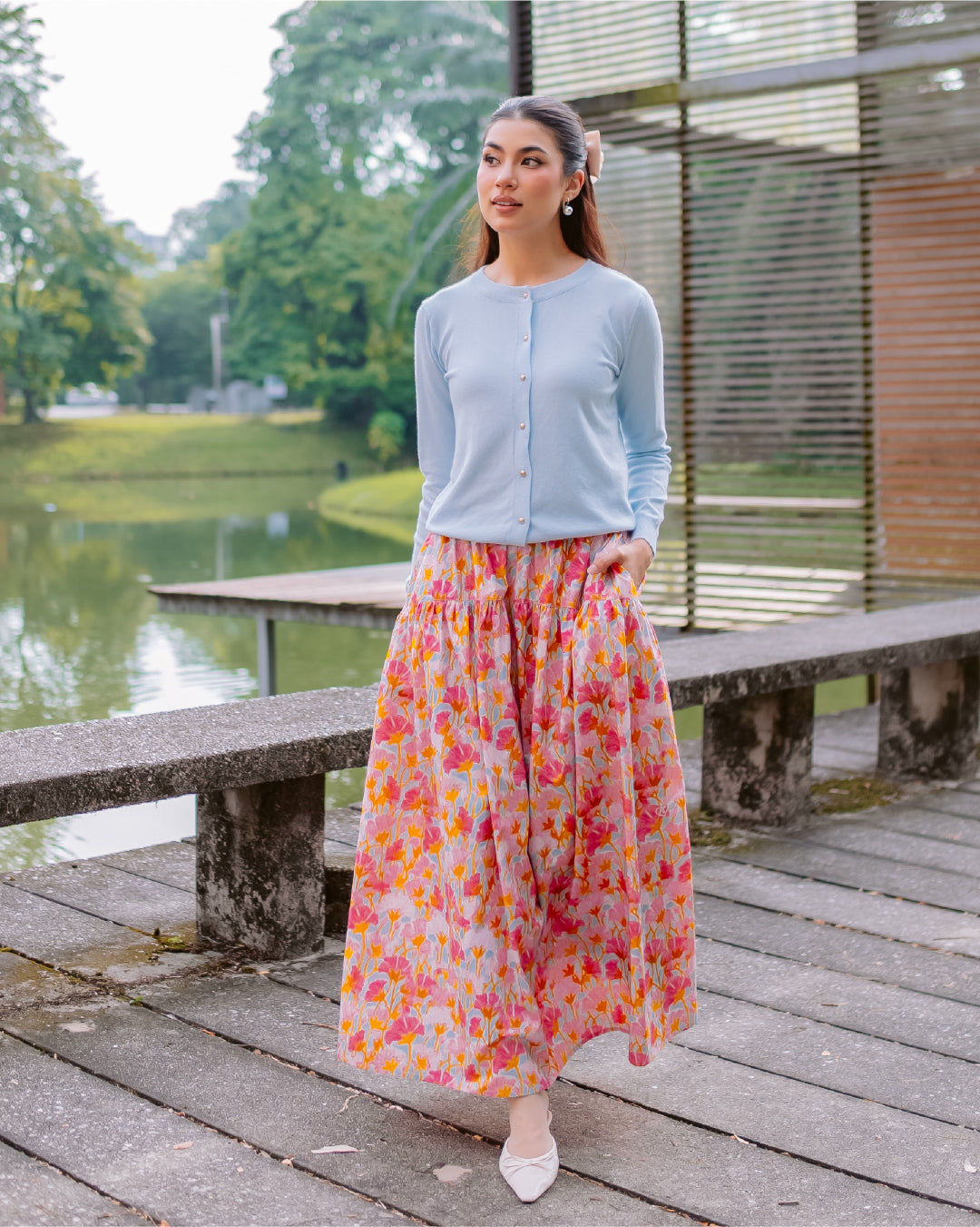 WANDERBLOOM SKIRT PINK TULIPS