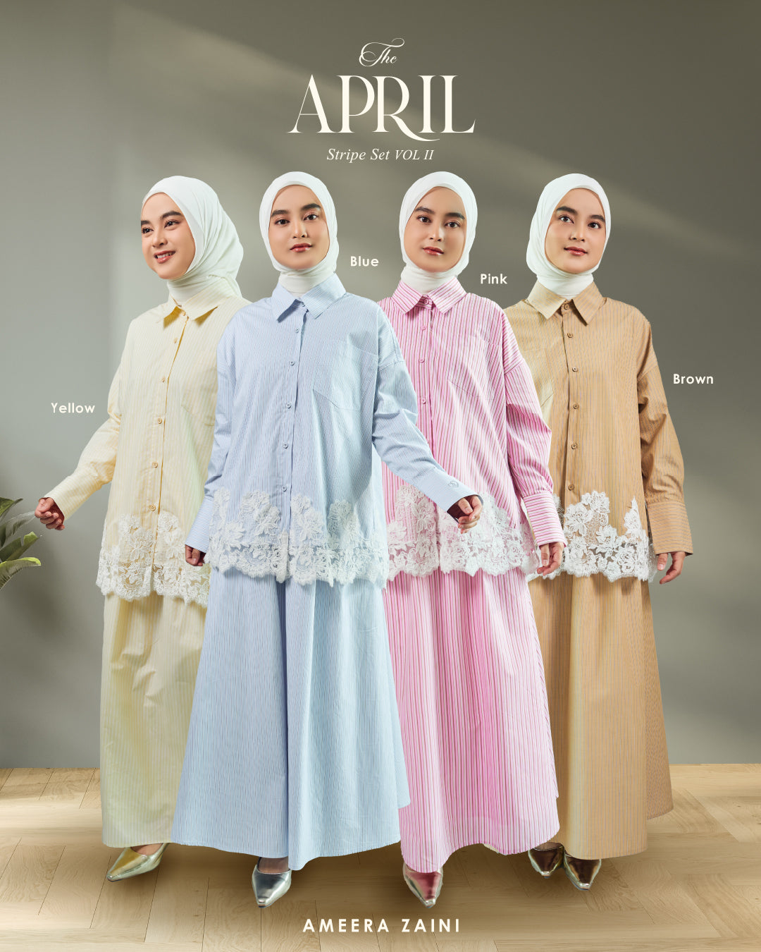THE APRIL STRIPE SET CLASSIC PINK