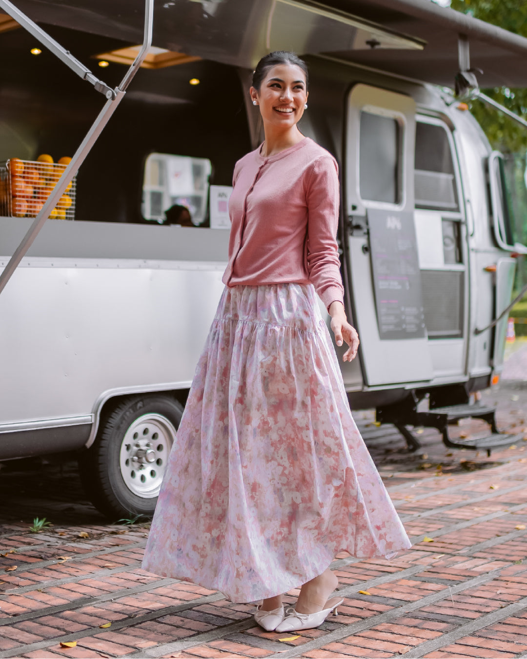 WANDERBLOOM SKIRT BLUSH DAHLIA