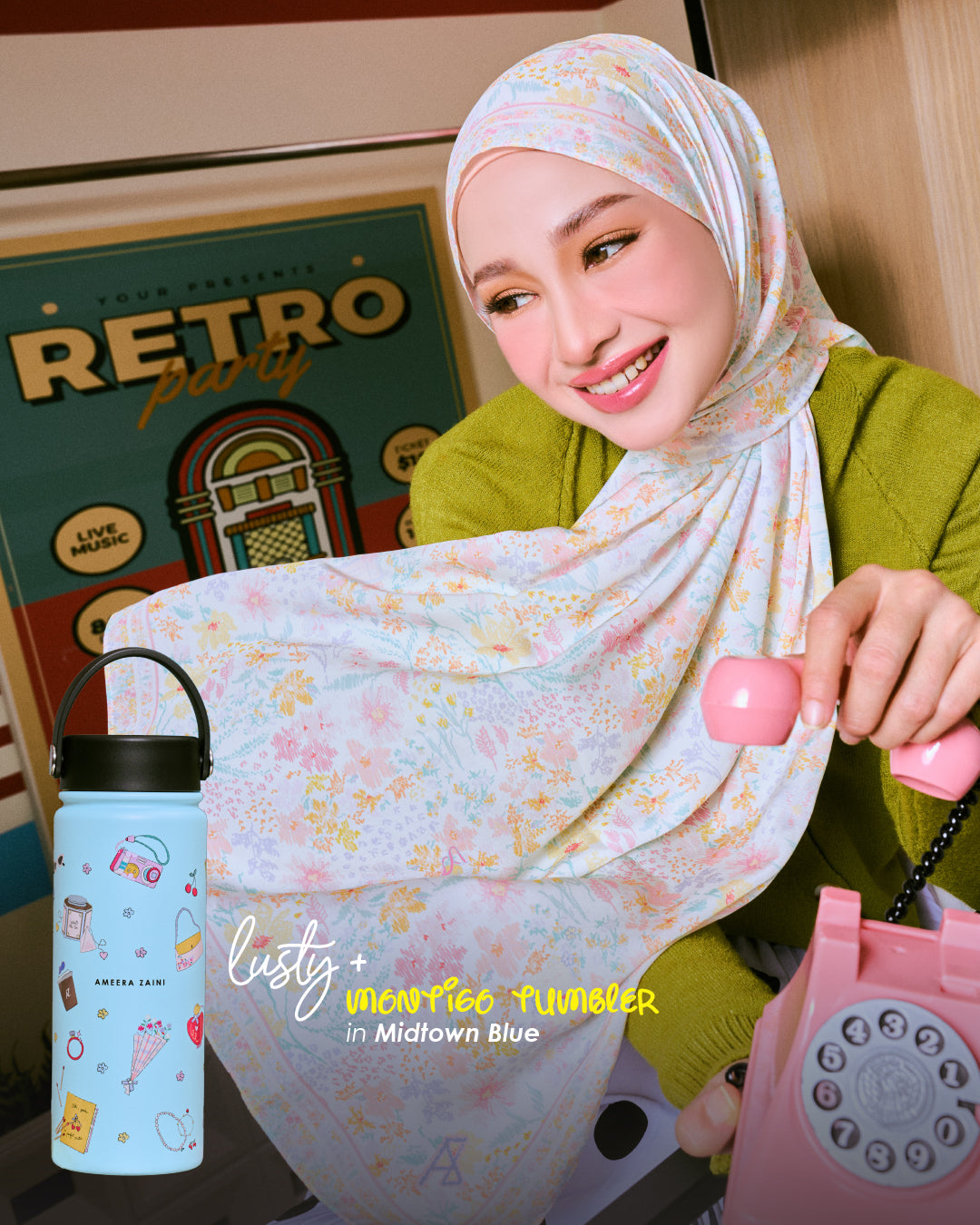 AZ GIRL CRUSH SHAWL LUSTY & MONTIGO TUMBLER MIDTOWN BLUE (18oz) [COMBO]