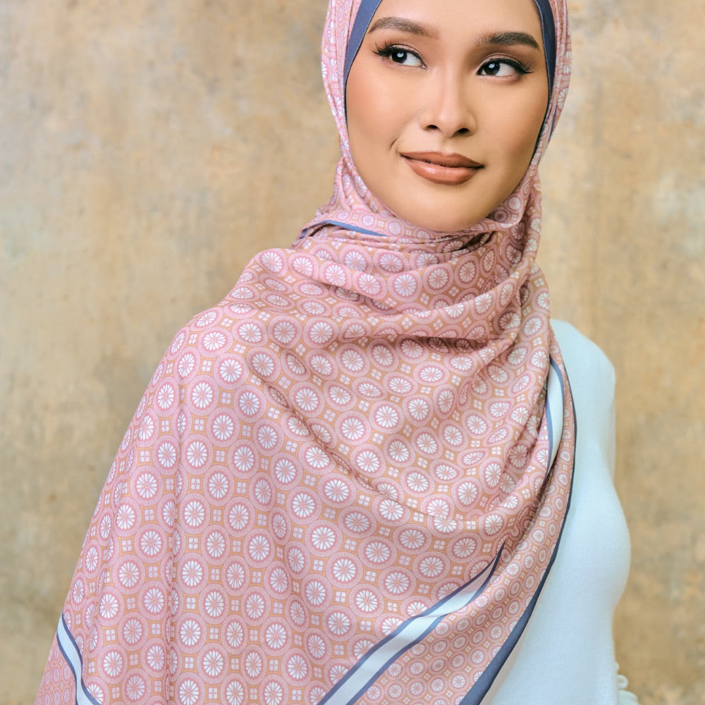 AZ THALIA SHAWL APRICOT GRAY